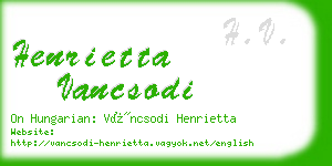 henrietta vancsodi business card